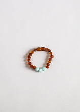 Load image into Gallery viewer, Raw Cognac Baltic Amber + Amazonite || Anklet or Bracelet