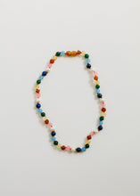 Load image into Gallery viewer, Raw Baltic Amber and Pearl Necklace + Sweet Pink Gemstones