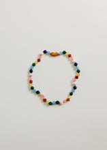 Load image into Gallery viewer, Raw Baltic Amber and Pearl Necklace + Sweet Pink Gemstones