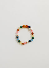 Load image into Gallery viewer, Raw Baltic Amber and Pearl Bracelet + Sweet Pink Gemstones