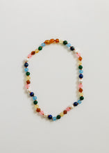 Load image into Gallery viewer, Raw Baltic Amber and Pearl Necklace + Sweet Pink Gemstones