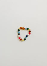 Load image into Gallery viewer, Raw Baltic Amber and Pearl Bracelet + Bright Pink Gemstones