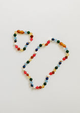 Load image into Gallery viewer, Raw Baltic Amber and Pearl Bracelet + Bright Pink Gemstones
