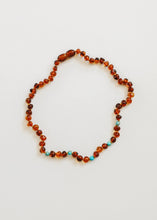 Load image into Gallery viewer, Cognac Baltic Amber and Natural Turquoise || Necklace