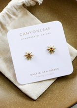 Load image into Gallery viewer, 18K Gold Vermeil + Baltic Sea Amber || Sunshine Earrings 