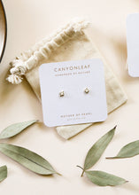 Load image into Gallery viewer, 18K Gold Vermeil + Mother of Pearl Gemstone || Everyday Earrings