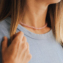 Load image into Gallery viewer, Natural Rose Quartz + 14k Gold Filled Toggle || Gemstone Necklace