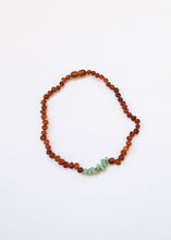 Load image into Gallery viewer, Raw Cognac Baltic Amber + Raw Aventurine || Necklace