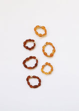 Load image into Gallery viewer, Raw Cognac Baltic Amber + 14K Gold Filled || Beaded Stretch Ring