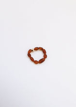 Load image into Gallery viewer, Raw Cognac Baltic Amber + 14K Gold Filled || Beaded Stretch Ring