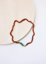 Load image into Gallery viewer, Raw Cognac Baltic Amber + Raw Aventurine || Necklace