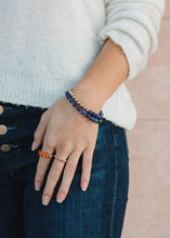 Load image into Gallery viewer, Lapis Lazuli : 14k Gold Filled Beaded Sun + Moon || Stretch Bracelets
