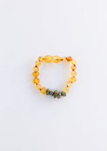 Load image into Gallery viewer, Raw Honey Baltic Amber + Raw Turquoise Jasper || Anklet or Bracelet