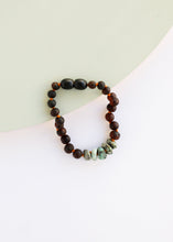 Load image into Gallery viewer, Raw Black Baltic Amber + Raw Turquoise Jasper || Anklet or Bracelet