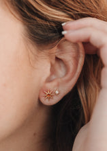 Load image into Gallery viewer, 18K Gold Vermeil + Mother of Pearl Gemstone || Everyday Earrings