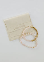 Load image into Gallery viewer, Rose Quartz : 14k Gold Filled Sun + Moon || Stretch Bracelets