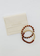 Load image into Gallery viewer, Red Jasper : 14k Gold Filled Sun + Moon || Stretch Bracelets