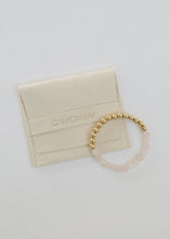 Load image into Gallery viewer, Rose Quartz : 14k Gold Filled Sun + Moon || Stretch Bracelets