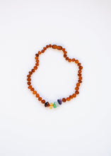 Load image into Gallery viewer, Raw Cognac Baltic Amber + Raw CHAKRA Crystals || Anklet or Bracelet