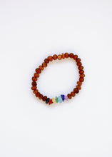 Load image into Gallery viewer, Raw Cognac Baltic Amber + Raw CHAKRA Crystals || Adult Bracelet