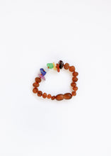 Load image into Gallery viewer, Raw Cognac Baltic Amber + Raw CHAKRA Crystals || Anklet or Bracelet