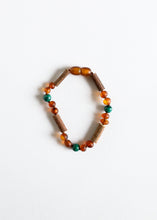 Load image into Gallery viewer, Hazelwood || Raw Cognac Baltic Amber + Malachite || Anklet or Bracelet