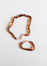 Load image into Gallery viewer, Polished Cognac Baltic Amber + Rose Quartz || Necklace