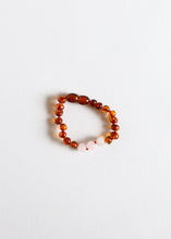 Load image into Gallery viewer, Polished Cognac Baltic Amber + Rose Quartz || Anklet or Bracelet