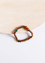 Load image into Gallery viewer, Hazelwood || Raw Cognac Baltic Amber + Malachite || Anklet or Bracelet