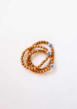 Load image into Gallery viewer, Cypress Wood || 14K Gold Filled + Vintage Flowers || Beaded Bracelet