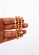 Load image into Gallery viewer, Cypress Wood || 14K Gold Filled + Vintage Flowers || Beaded Bracelet