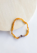Load image into Gallery viewer, Raw Honey Baltic Amber + Raw Amethyst || Necklace