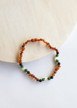 Load image into Gallery viewer, Raw Cognac Baltic Amber || Lava + Jade + Agate || Necklace