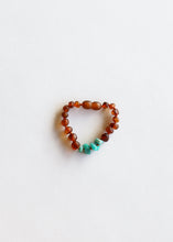 Load image into Gallery viewer, Raw Cognac Baltic Amber + Raw Amazonite || Anklet or Bracelet