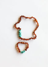 Load image into Gallery viewer, Raw Cognac Baltic Amber + Raw Amazonite || Kids Set