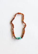 Load image into Gallery viewer, Raw Cognac Baltic Amber + Raw Amazonite || Necklace
