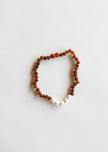 Load image into Gallery viewer, Raw Cognac Baltic Amber + Pearls || Necklace