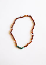 Load image into Gallery viewer, Raw Cognac Baltic Amber + Malachite || Necklace Set