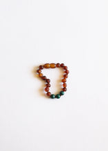 Load image into Gallery viewer, Raw Cognac Baltic Amber + Malachite || Anklet or Bracelet