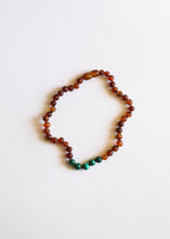 Load image into Gallery viewer, Raw Cognac Baltic Amber + Malachite || Necklace Set