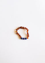 Load image into Gallery viewer, Raw Cognac Baltic Amber + Lapis Lazuli || Anklet or Bracelet