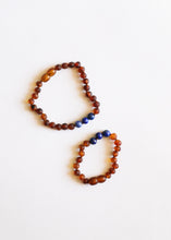 Load image into Gallery viewer, Raw Cognac Baltic Amber + Lapis Lazuli || Anklet or Bracelet