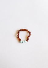 Load image into Gallery viewer, Raw Cognac Baltic Amber + Amazonite || Anklet or Bracelet