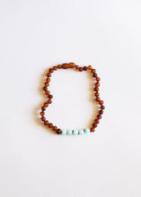 Load image into Gallery viewer, Raw Cognac Baltic Amber + Amazonite || Necklace Set
