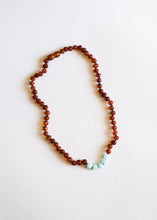Load image into Gallery viewer, Raw Cognac Baltic Amber + Amazonite || Necklace