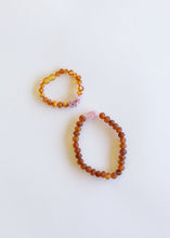 Load image into Gallery viewer, Raw Cognac Baltic Amber + Raw Rose Quartz || Bracelet Set