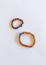 Load image into Gallery viewer, Raw Cognac Baltic Amber + Raw Amethyst || Bracelet Set