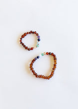 Load image into Gallery viewer, Raw Cognac Baltic Amber + CHAKRA Crystals ||  Bracelet Set
