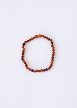 Load image into Gallery viewer, Raw Cognac Baltic Amber + Amethyst || Halo Necklace ||