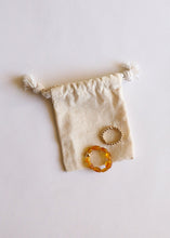 Load image into Gallery viewer, Raw Honey Baltic Amber + 14K Gold Filled || Beaded Ring Stack